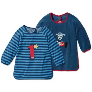 Tchibo - 2 Ärmellätzchen - Dunkelblau/Gestreift -Baby - 100% Baumwolle Polyester   unisex