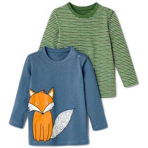 Tchibo - 2 Kleinkind-Langarmshirts - Weiss/Gestreift -Kinder - 100% Baumwolle - Gr.: 110/116 Baumwolle 1x 110/116 unisex