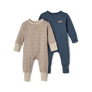 Tchibo - 2 Baby-Pyjamas - Blau/Gestreift -Baby - 100% Baumwolle - Gr.: 98/104 Baumwolle 1x 98/104 unisex
