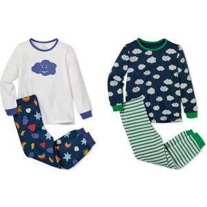 Tchibo - 2 Pyjamas aus Bio-Baumwolle - Weiss/Gestreift -Kinder - 100% Baumwolle - Gr.: 110/116 Baumwolle 1x 110/116 unisex