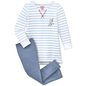 Tchibo - Mädchen-Pyjama - Hellblau/Gestreift -Kinder - Gr.: 110/116 Baumwolle  110/116 unisex