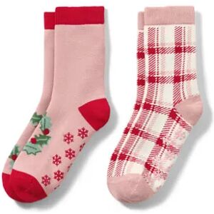 Tchibo - 2 Paar Kleinkinder-Antirutsch-Socken mit Herz-Jacquard - Weiss/Kariert -Kinder - Gr.: 27-30 Baumwolle 1x 27-30 unisex