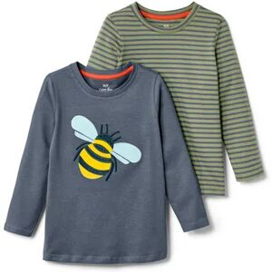 Tchibo - 2 Kleinkinder-T-Shirts - Dunkelblau/Gestreift -Kinder - 100% Baumwolle - Gr.: 134/140 Baumwolle 1x 134/140 unisex