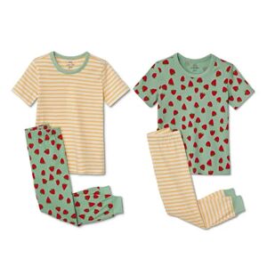 Tchibo - 2 Kinder-Pyjamas - Weiss/Gestreift -Kinder - 100% Baumwolle - Gr.: 122/128 Baumwolle 1x 122/128 unisex
