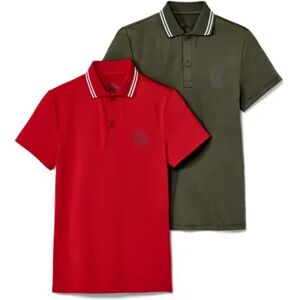 Tchibo - 2 Kinder-Polo-Funktionsshirts - Olivgrün -Kinder - Gr.: 146/152 Polyester 1x 146/152 unisex