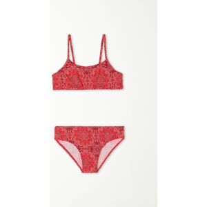 Tezenis Bustier-Bikinioberteil und Slip in Rot mit Bandanaprint für Mädchen Mädchen Rot Größe 8-9