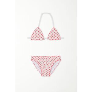 Tezenis Triangel-Bikinioberteil mit aufgestickten Blumen für Mädchen Mädchen Weiß Größe 12-13