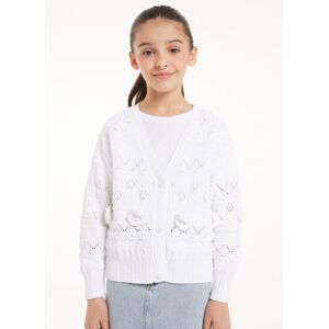 Tezenis Langarm-Cardigan aus Baumwolle mit Applikationen Mädchen Weiß Größe 10-11