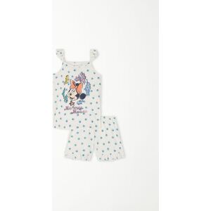 Tezenis Kurzer Mädchenpyjama aus Baumwolle mit Disney-Print Minnie Mädchen Weiß Größe 6-7