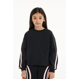 Tezenis Dickes Langarm-Sweatshirt mit Seitenstreifen Mädchen Schwarz Größe 6-7