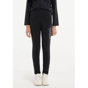 Tezenis Baumwoll-Leggings mit Strass-Applikation Mädchen Schwarz Größe 12-13