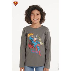 Tezenis Langarmshirt mit Rundhalsausschnitt und Superman-Print für Jungen Junge Grau Größe 2-3