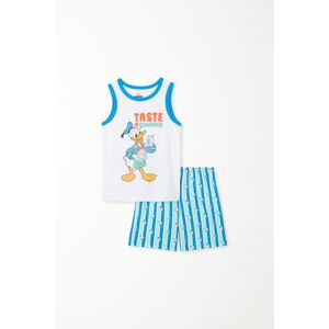 Tezenis Kurzer Baumwollpyjama mit Disney-Print für Jungen Junge Weiß Größe 4-5