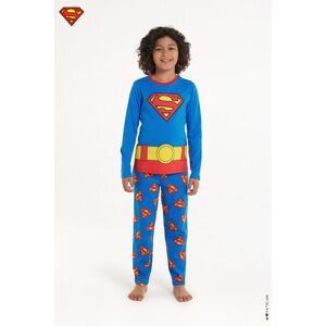 Tezenis Langer Jungen-Pyjama aus Baumwolle mit Superman-Print Junge Blau Größe 12-13