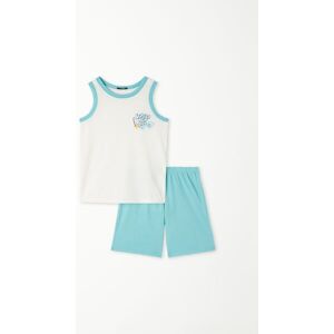 Tezenis Set aus Tankshirt und Shorts aus Baumwolle mit Print für Jungen Junge Weiß Größe 10-11