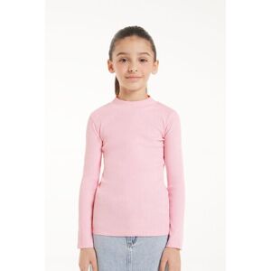 Tezenis Geripptes Unisex-Langarmshirt mit Stehkragen für Kinder Unisex Hellrosa Größe 8-9