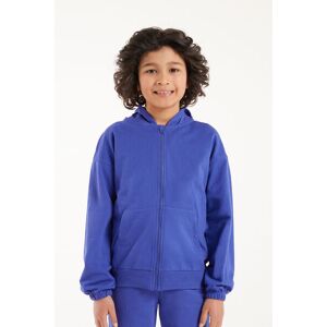 Tezenis Unisex-Basic-Sweatjacke mit Reißverschluss und Kapuze für Kinder Unisex Blau Größe 4-5