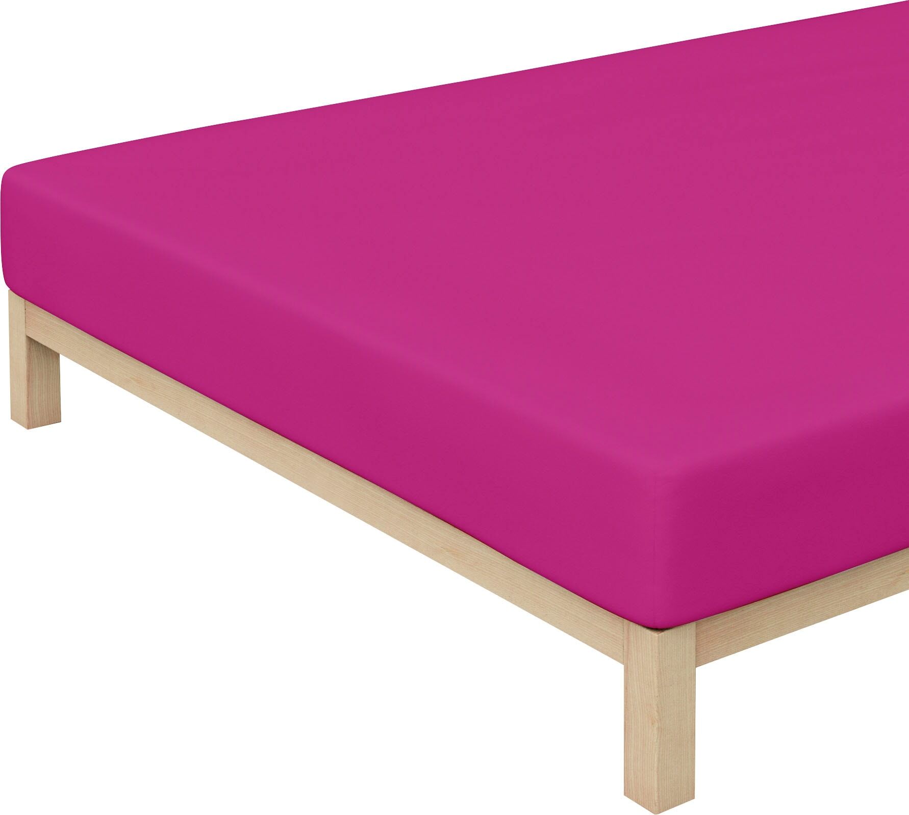 Schlafgut Spannbettlaken »Kinder Mako-Jersey«, (1 St.), aus 100 % Bio-Baumwolle soft pink