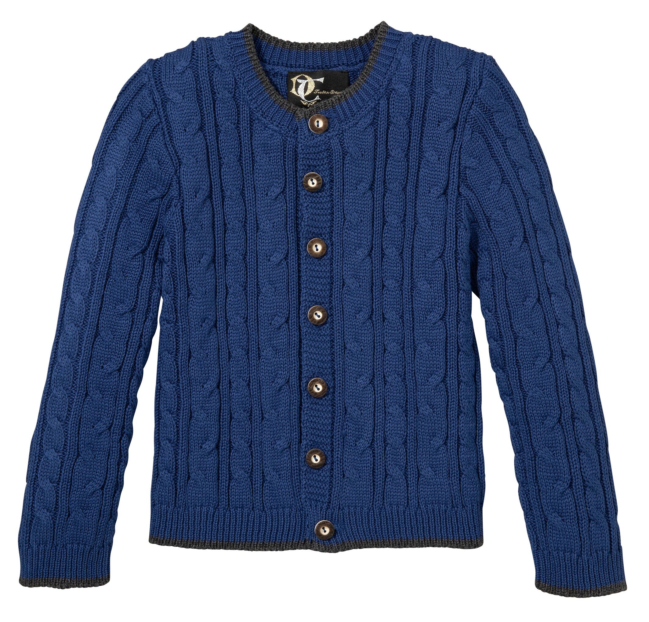 Turi Landhaus   Strickjacke, mit Zopfmuster blau  104 110 116 122 128 134 140 146 152 158 164