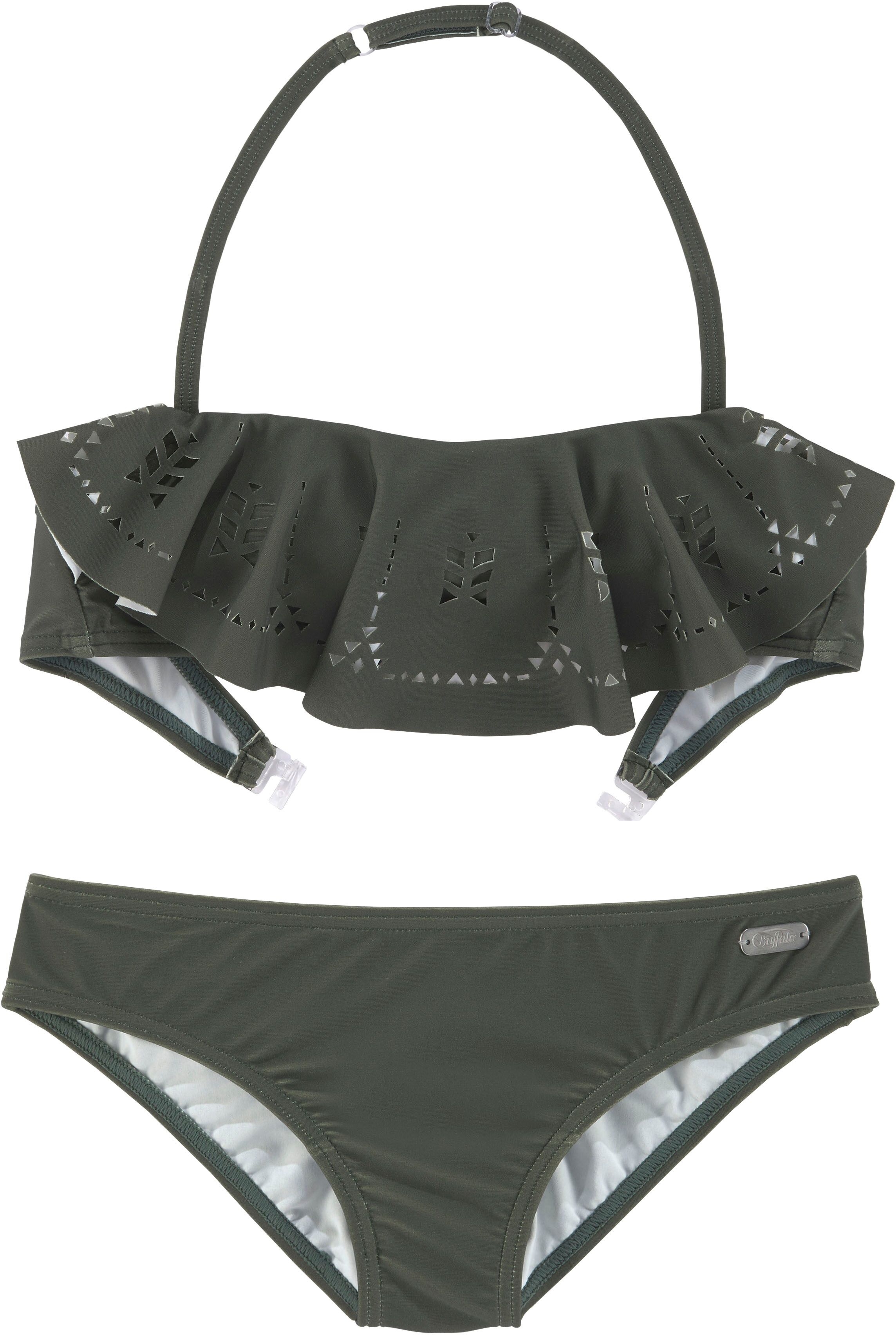 Buffalo Bandeau-Bikini, mit modischem Volant grün  122/128 134/140 146/152 158/164 170/176