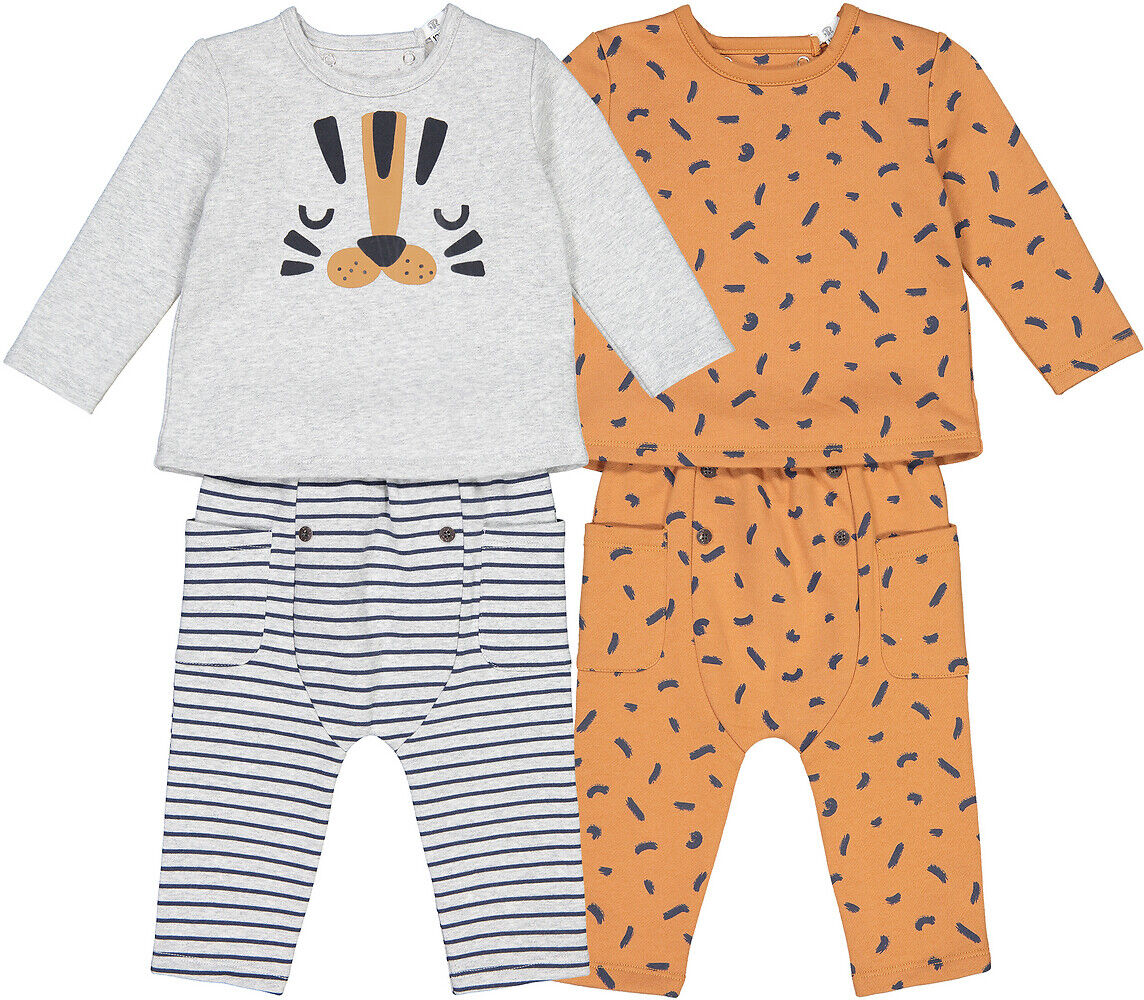 LA REDOUTE COLLECTIONS 2 Baby-Sets Sweatware aus Bio-Baumwolle 0-2 Jahre BRAUN