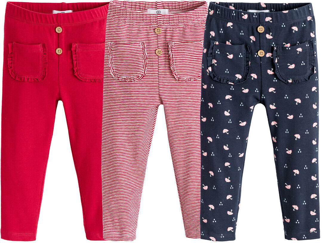 LA REDOUTE COLLECTIONS 3er-Pack Leggings, Bio-Baumwolle, 3 Monate - 4 Jahre ROT