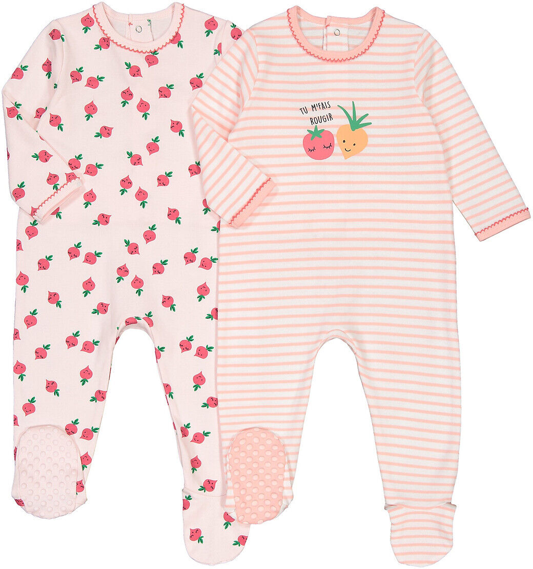 LA REDOUTE COLLECTIONS 2er-Pack Strampler aus Baumwolle, 0 - 3 Jahre ROSA