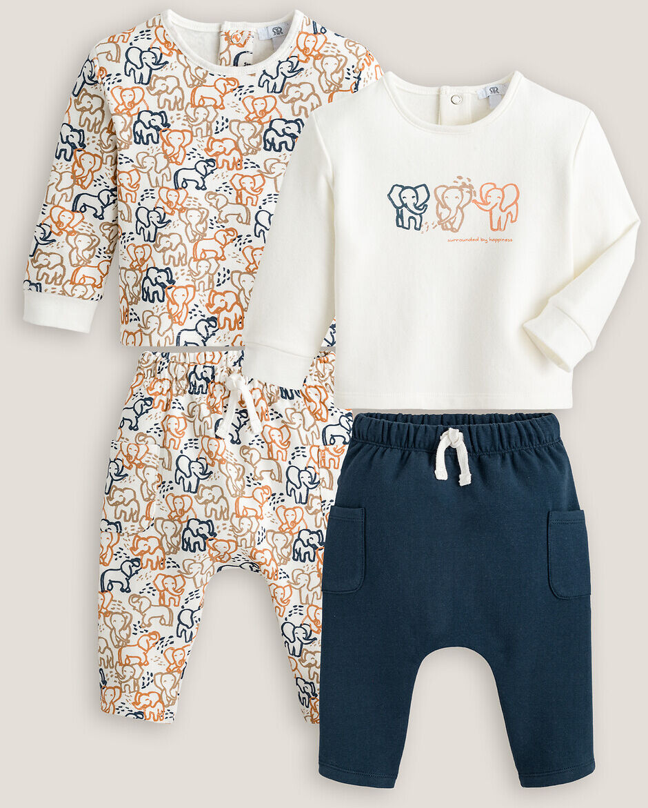 LA REDOUTE COLLECTIONS 2 bedruckte Baby-Sets BEIGE