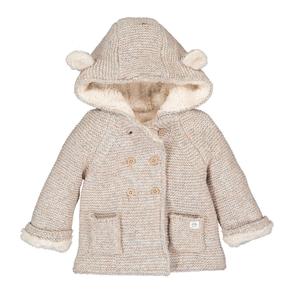 LA REDOUTE COLLECTIONS Warme Strickjacke mit Kapuze BEIGE