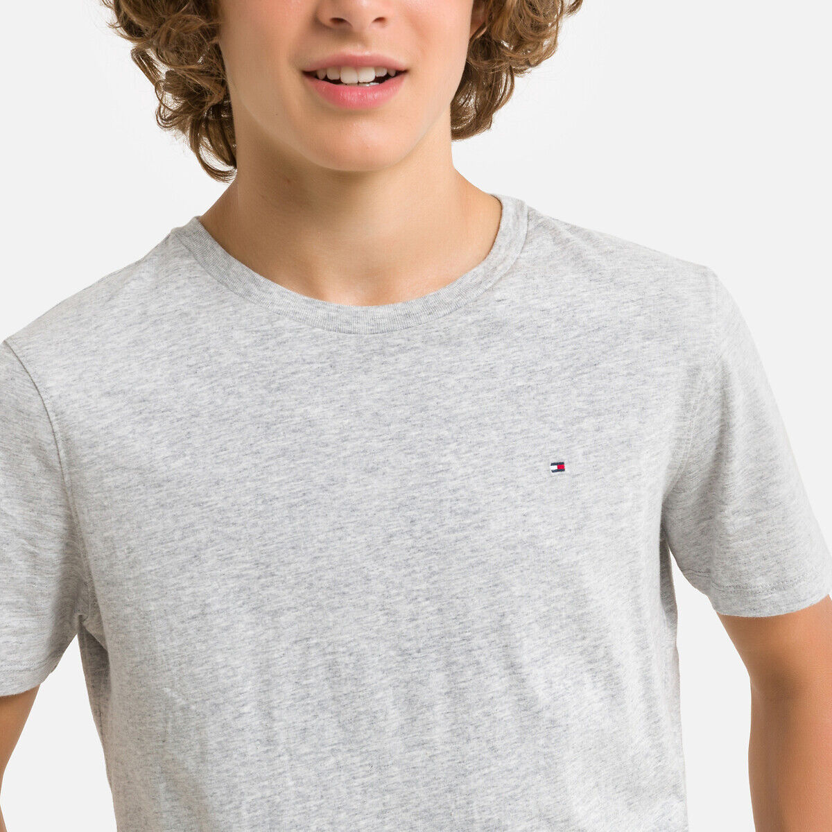Tommy Hilfiger T-shirt mit rundem Ausschnitt aus Bio-Baumwolle, 12-16 Jahre WEISS;GRAU;BLAU