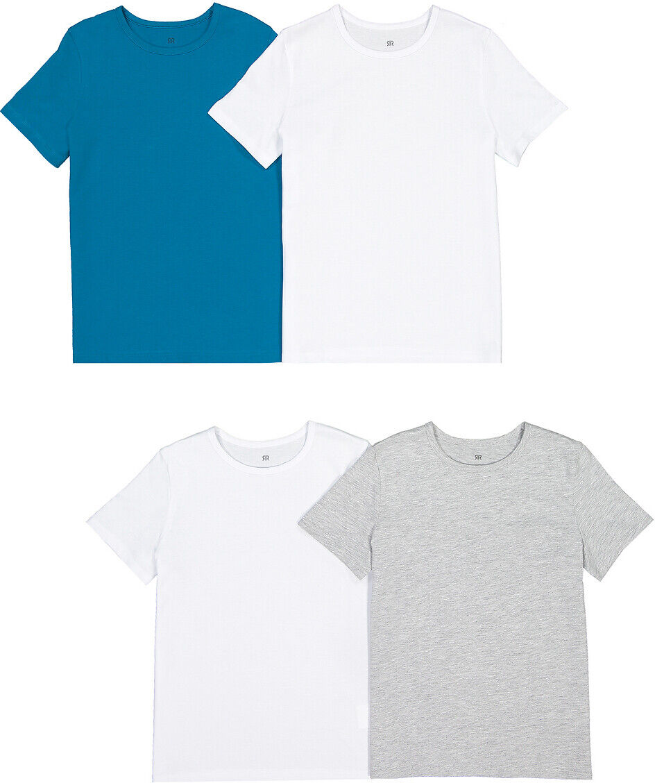 LA REDOUTE COLLECTIONS 4er-Pack T-Shirts, unifarben, Bio-Baumwolle, 3-14 Jahre BLAU