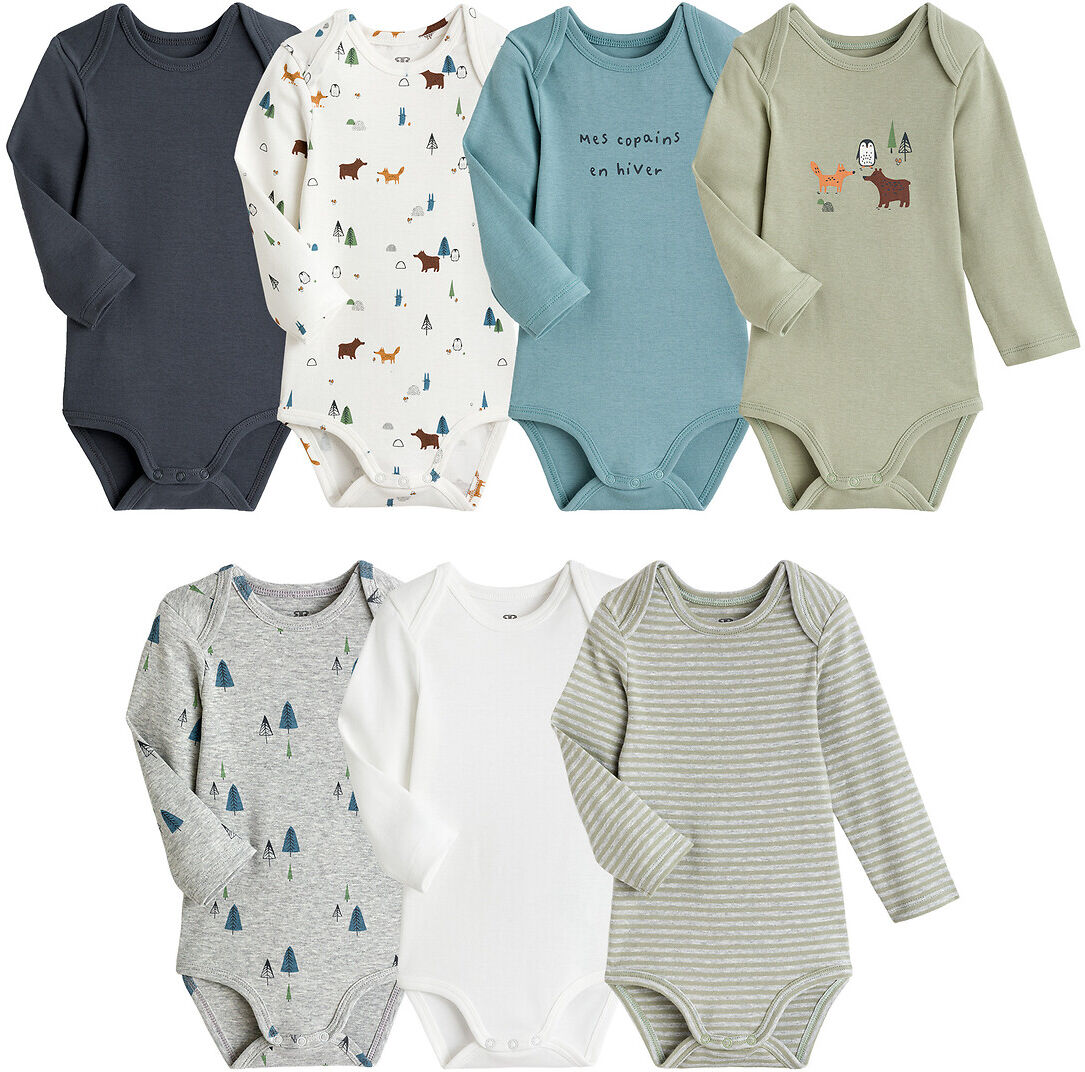 LA REDOUTE COLLECTIONS 7er-Pack Bodys, Bio-Baumwolle GRAU