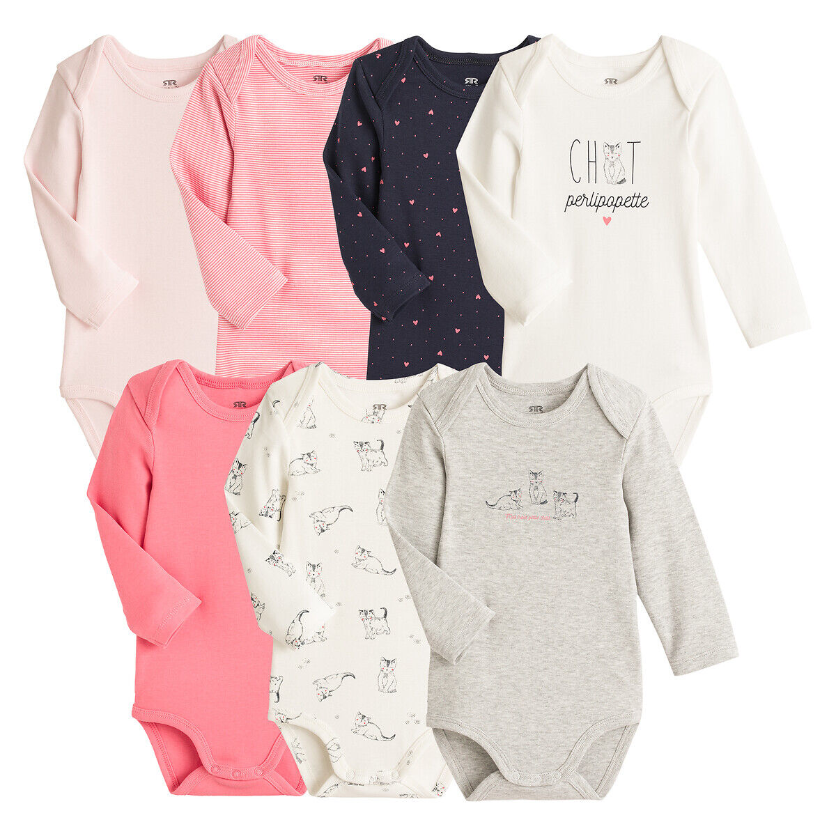 LA REDOUTE COLLECTIONS 7er-Pack Bodys, Bio-Baumwolle ROSA