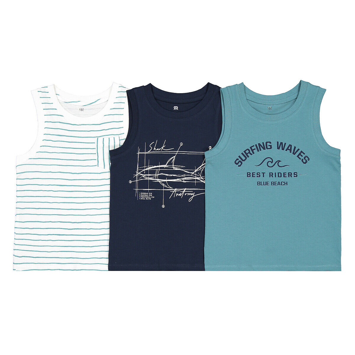 LA REDOUTE COLLECTIONS 3er-Pack Trägershirts, 3-12 Jahre BLAU