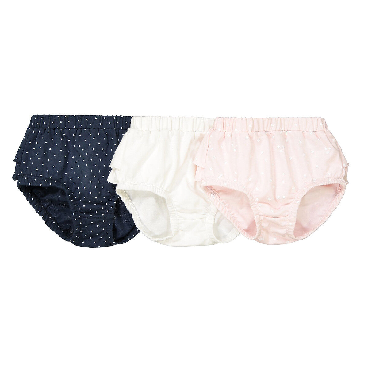 LA REDOUTE COLLECTIONS 3er-Pack Slips, Volants hinten WEISS