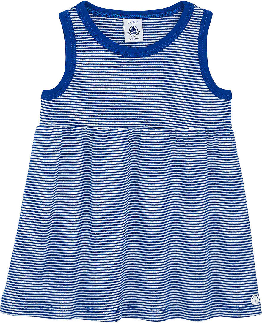 PETIT BATEAU Ärmelloses Kleid mit Streifen, gerippt, 6 Monate-3 Jahre BLAU