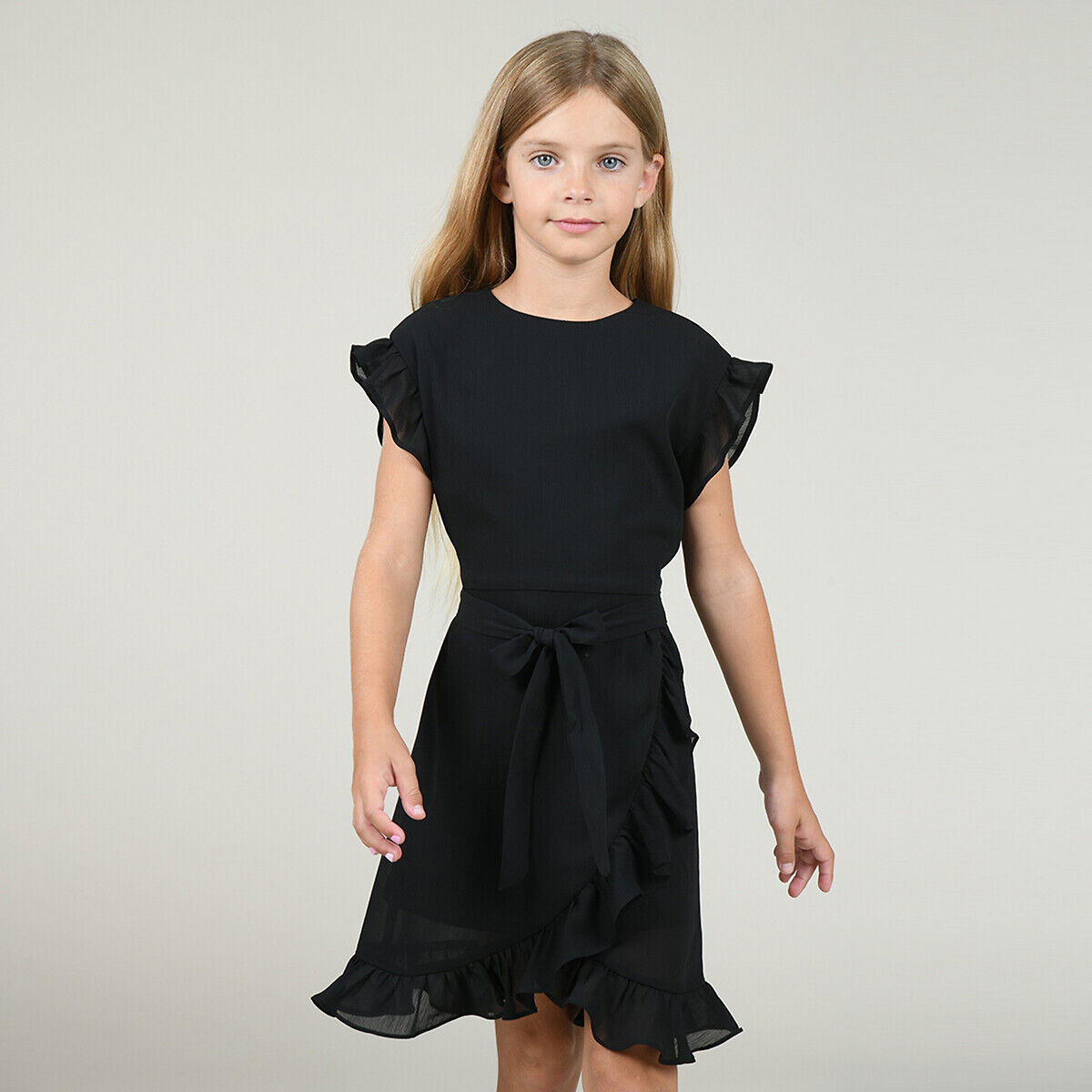 MINI MOLLY Ärmelloses Kleid, ausgestellte Form,  4-14 Jahre SCHWARZ