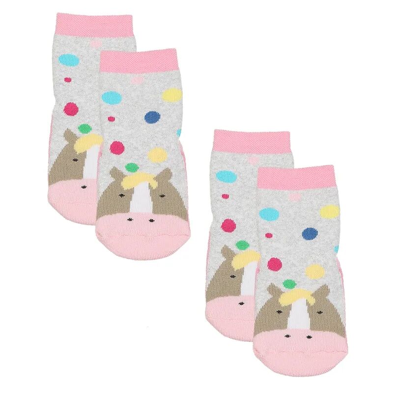 ewers ABS-Socken SOFTSTEP PONY 2er-Pack in hellgrau/rosa
