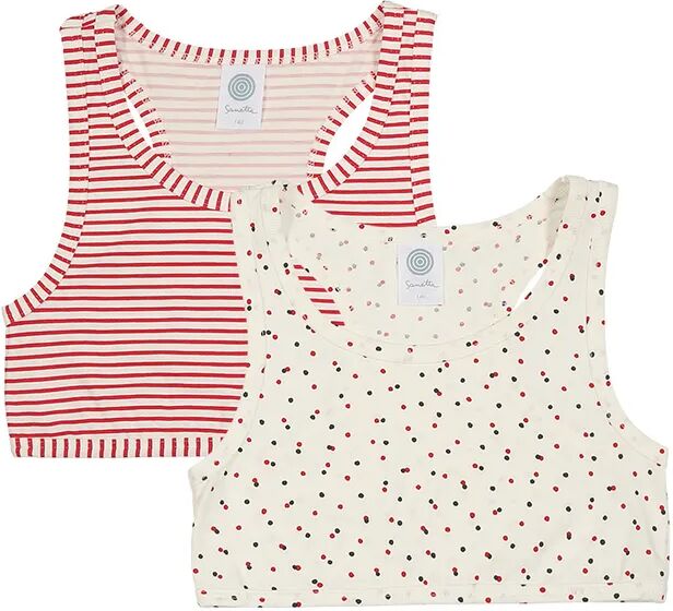 Sanetta Bustier HAPPY GIRL 2er Pack gemustert in weiß/rot