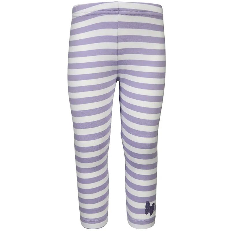 tausendkind collection Capri-Leggings LYNFORD mit Glitzer-Schmetterling gestreift in lavendel/weiß