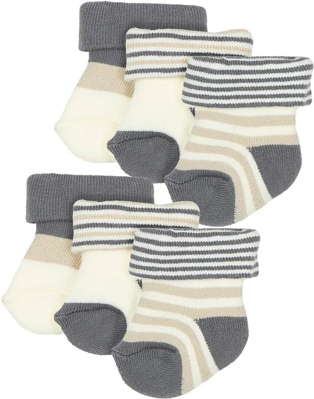 ewers Erstlings-Socken UNI mit Frottee 6er-Pack in kiesel-grau