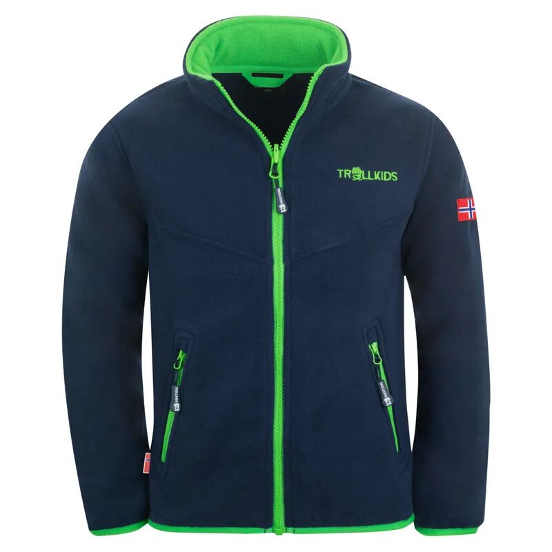 TROLLKIDS Fleece-Jacke KIDS OPPDAL XT ZIP-IN in navy/bright green