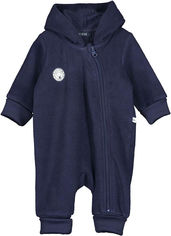 BLUE SEVEN Fleece-Overall BASIC WEAR mit Kapuze in nachtblau