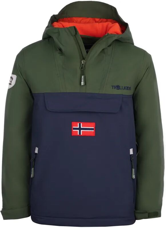 TROLLKIDS Funktionswinterjacke KIDS KIRKENES in forest green/navy/flame orange