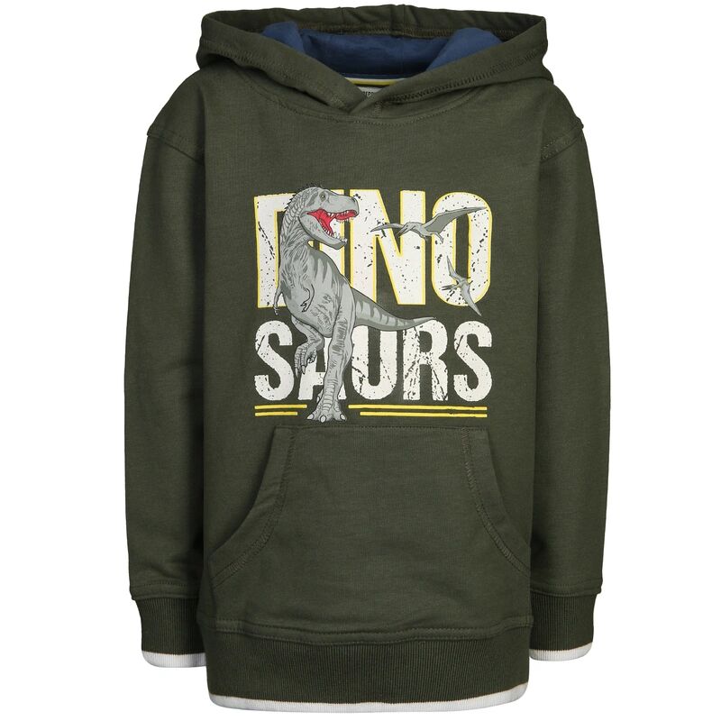 Salt & Pepper Kapuzen-Sweatshirt DINOSAURS in khaki