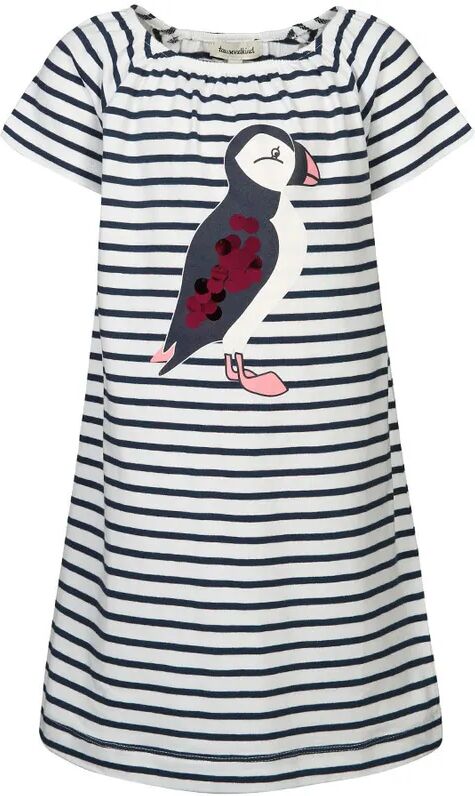 tausendkind collection Kurzarm-Kleid PUFFIN gestreift in weiß/dunkelblau