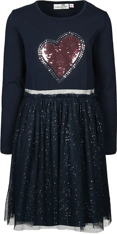 happy girls Langarm-Kleid SPARKLE HEART mit Tüll in navy