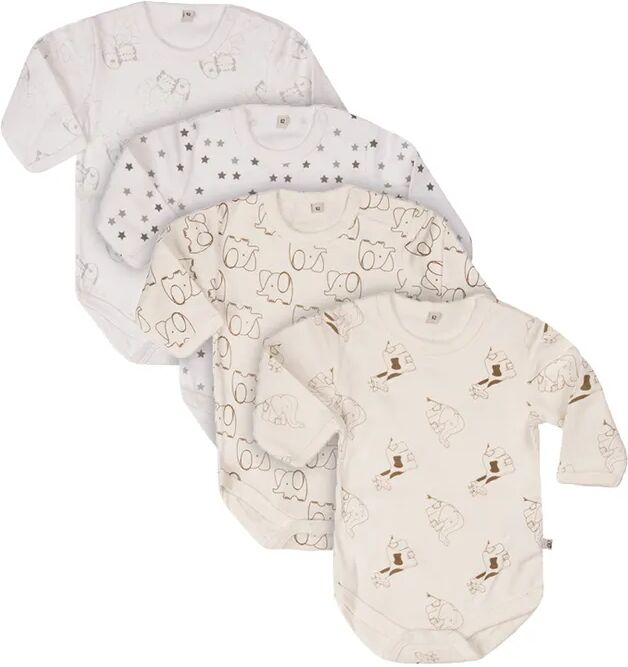 pippi Langarmbody ANIMAL LIFE 4er-Pack in offwhite