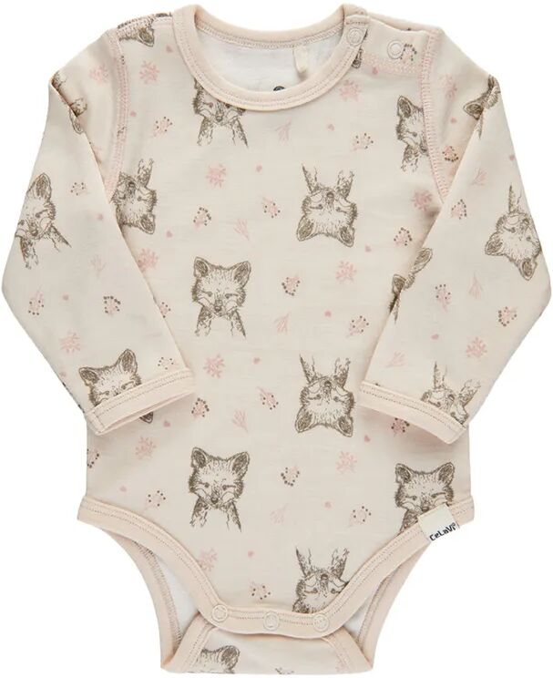 CeLaVi Langarmbody FOX mit Wolle in offwhite/helllila