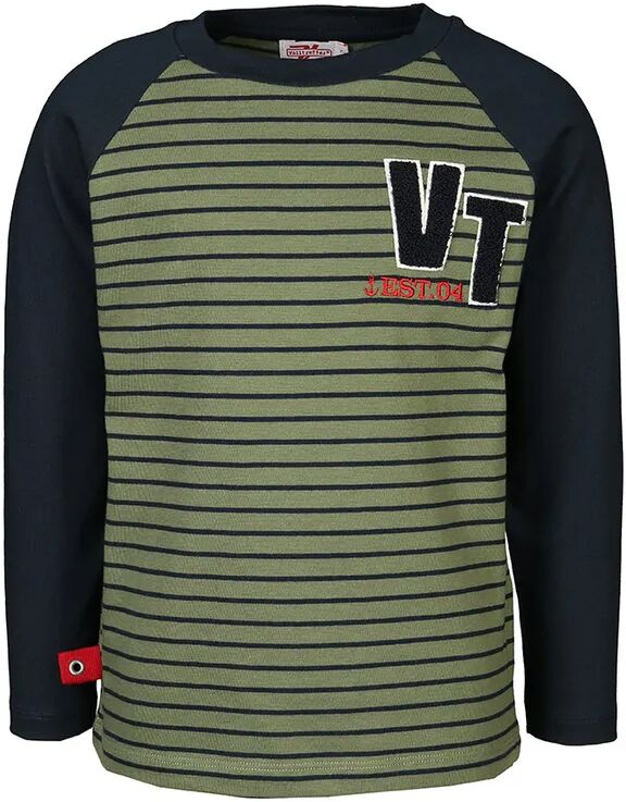 Volltreffer Langarmshirt COLLEGE gestreift mit Raglanärmeln in olive/dunkelblau